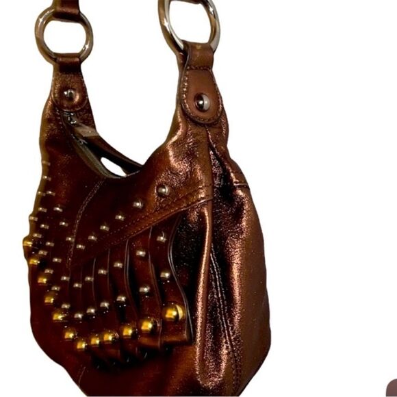 B.Makoswsky Bronze with sliver & Gold accent cross body Bag NWOT - Picture 2 of 11